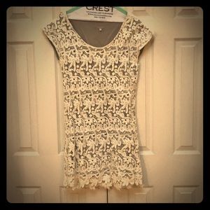 Massimo Dutti Lace Overlay Dress Size L